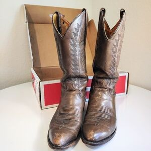 Justin Exotic Brown Leather Western Boots